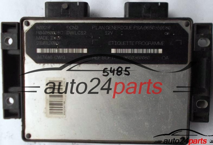 ECU ENGINE CONTROLLER CITROEN BERLINGO 1.9 LUCAS R04080028C, PSA 9650359580 SOFT 9650360080, DCN2, DWLC12