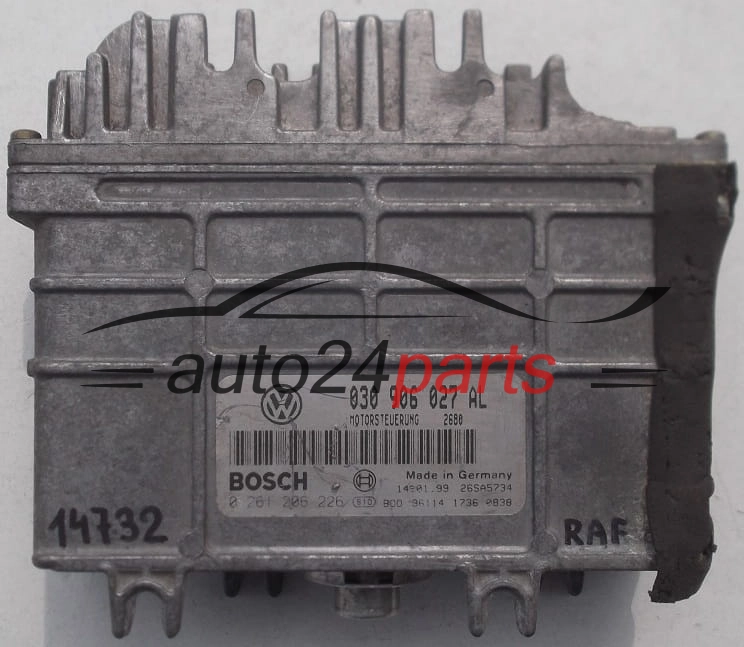 ΜΟΝΑΔΑ ΕΛΕΓΧΟΥ ΚΙΝΗΤΗΡΑ VW VOLKSWAGEN LUPO 1.0 030906027AL, 030 906 027 AL BOSCH 0261206226, 0 261 206 226 MOTORSTEUERUNG 2680 26SA5734