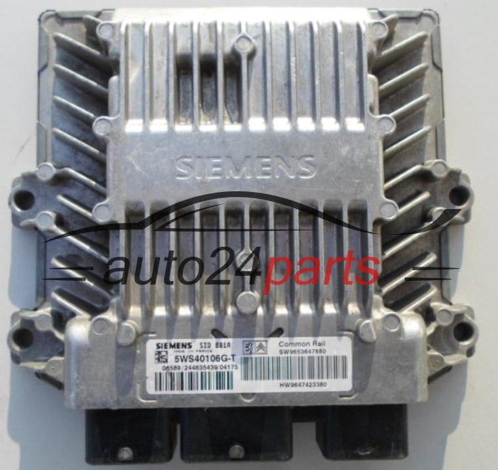 Μονάδα Ελέγχου Κινητήρα  CITROEN PEUGEOT SIEMENS 5WS40106G-T,  SW 9653647880, HW 9647423380, SID801A