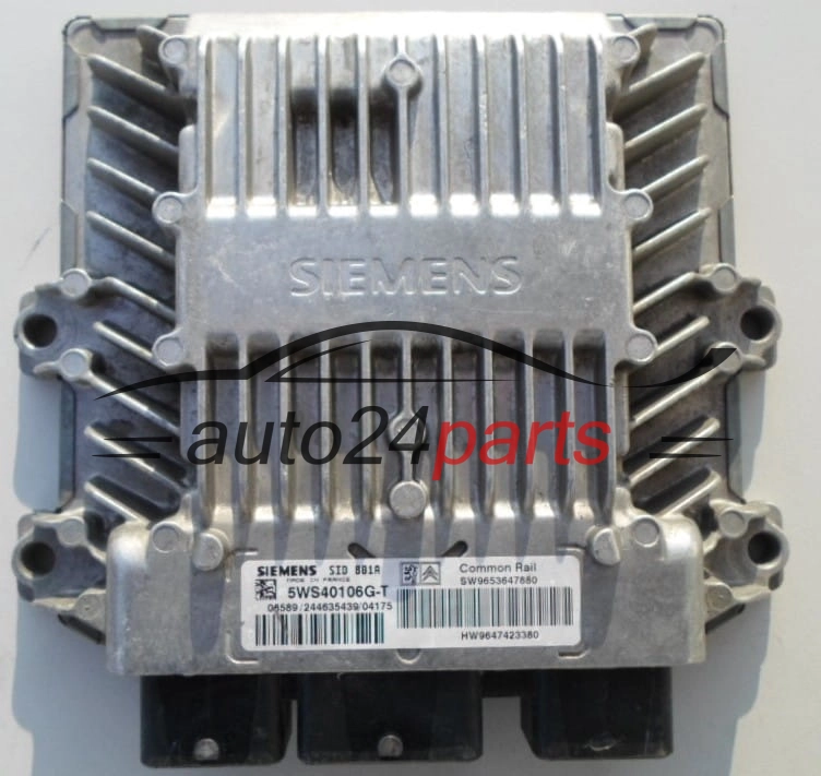 Μονάδα Ελέγχου Κινητήρα  CITROEN PEUGEOT SIEMENS 5WS40106G-T,  SW 9653647880, HW 9647423380, SID801A