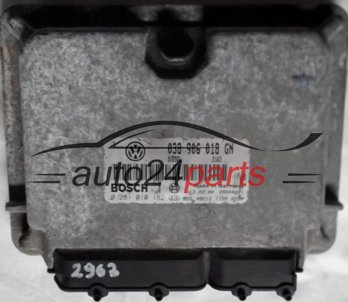 KOMPUTER STEROWNIK SILNIKA SKODA OCTAVIA 1.9 TDI 038906018GN, 038 906 018 GN, BOSCH 0 281 010 182, 0281010182, DIESEL 2163, 28SA4071 