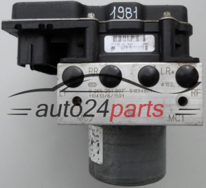 ABS PUMPE BLOCK HYDRAULIKPUMPE STEUERGERAT FIAT PUNTO EVO BOSCH 0 265 251 997, 0265251997, 51894801, 0 265 951 832, 0265951832 