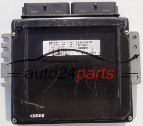 ECU CENTRALITA DE MOTOR RENAULT KANGOO CLIO SIEMENS S118301110 A, S118301110A, 8200164240, 8200080285