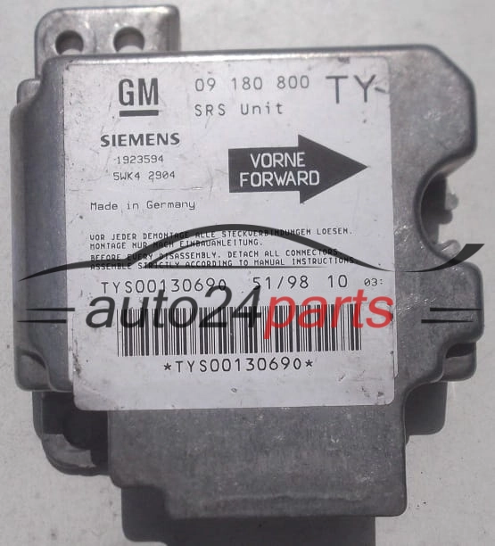 Unidade de controle do airbag OPEL VECTRA B GM 09 180 800 TY SIEMENS 5WK42904