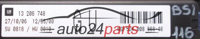 Ηλεκτρικό κιβώτιο θρυαλλίδων κουτί BSI OPEL ASTRA H GM 13 206 748 GU