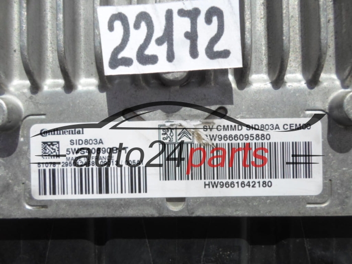 Μονάδα Ελέγχου Κινητήρα CITROEN 2.0 HDI 5WS40690B-T, 5WS40690BT, SW9666095880, HW9661642180, SID803A