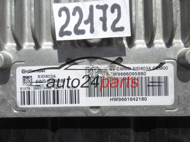 Μονάδα Ελέγχου Κινητήρα CITROEN 2.0 HDI 5WS40690B-T, 5WS40690BT, SW9666095880, HW9661642180, SID803A