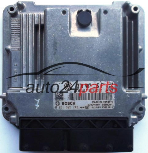 ECU CENTRALITA DE MOTOR SKODA OCTAVIA 1.8 TSI 3T0907115F, 3T0 907 115 F, 1Z0907115F, 1Z0 907 115 F, BOSCH 0261S05743, 0 261 S05 743, BENZIN MED 17.5 CDAB 