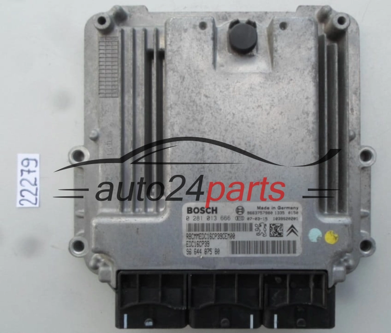 Μονάδα Ελέγχου Κινητήρα CITROEN PEUGEOT 2.2 HDI BOSCH 0 281 013 666, 0281013666, 96 644 875 80, 9664487580