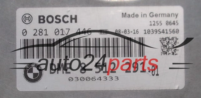 Μονάδα Ελέγχου Κινητήρα BMW E90 2.0 D BOSCH  0281017446, DME  8512291
