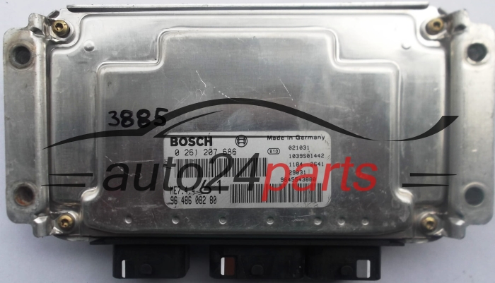 CALCULATEUR MOTEUR CITROEN BERLINGO PEUGEOT PARTNER 1.6 BOSCH 0 261 207 686, 0261207686, 96 486 082 80, 9648608280, ME7.4.4 