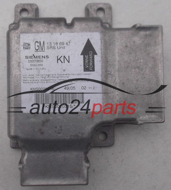 Unidade de controle do airbag OPEL VECTRA C SIGNUM GM 13 18 69 47 KN  SIEMENS 5WK43656
