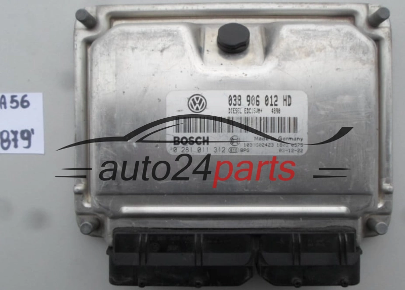 SEAT LEON TOLEDO 1.9 TDI ASV 038 906 012 HD, 038906012HD, BOSCH 0 281 011 312, 0281011312, DIESEL EDC15UM+ 4890, 1039S02423