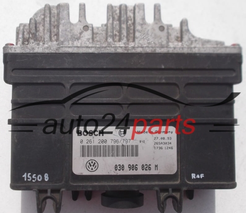 KOMPUTER STEROWNIK SILNIKA VW VOLKSWAGEN POLO 1.0 AAU 030906026M, 030 906 026 M, BOSCH 0261200796, 0261200797, 0 261 200 796/797