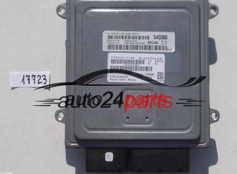 MOTORSTEUERGERÄT ECU STEUERGERÄT CHRYSLER DODGE CALIBER 2.0 SIEMENS VDO A2C53240963, SIM90E, P04692101AE