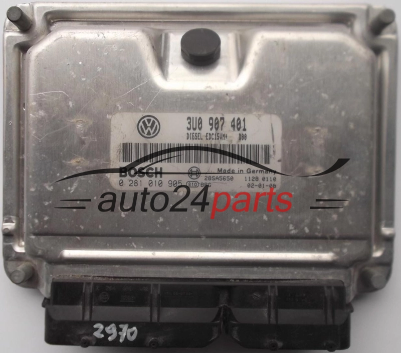 Centralina do motore SKODA SUPERB 2.5 TDI 3U0907401 3U0 907 401 BOSCH 0281010905 0 281 010 905 DIESEL EDC15VM+ D00 28SA5650