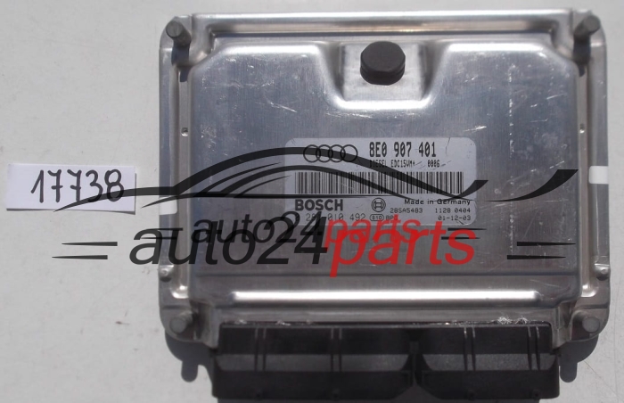 MOTORSTEUERGERÄT ECU STEUERGERÄT AUDI A4 2.5 TDI BOSCH 0 281 010 492, 0281010492, 8E0 907 401, 8E0907401