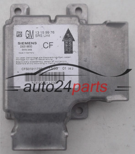 STEROWNIK PODUSZEK OPEL VECTRA C SIGNUM 13159976 CF, 13 15 99 76 CF, 13159976, 6235267, 62 35 267, SIEMENS 330518650 5WK43468, 5WK4 3468