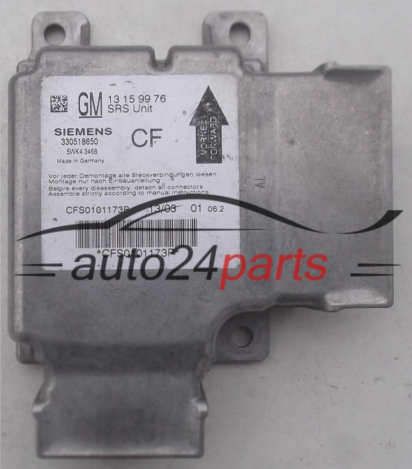 STEROWNIK PODUSZEK OPEL VECTRA C SIGNUM 13159976 CF, 13 15 99 76 CF, 13159976, 6235267, 62 35 267, SIEMENS 330518650 5WK43468, 5WK4 3468