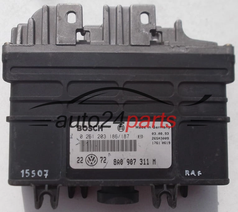 KOMPUTER STEROWNIK SILNIKA VOLKSWAGEN GOLF BOSCH 0 261 203 186/187,  8A0 907 311 M