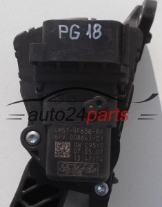 PEDAL DE ACELERADOR POTENCIOMETRO FORD FOCUS 4M51-9F836-AH, 4M519F836AH, 1347104, 6PV 008641-01, 6PV00864101