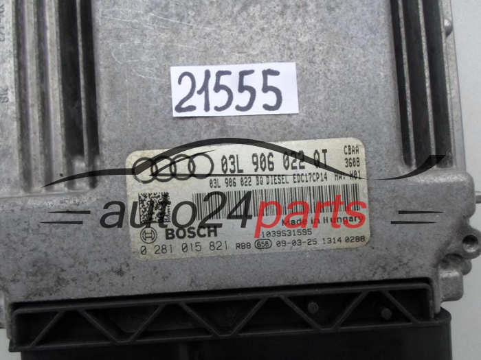 AUDI A3 2.0 TDI BOSCH 0 281 015 821, 0281015821, 03L 906 022 QT, 03L906022QT, EDC17CP14