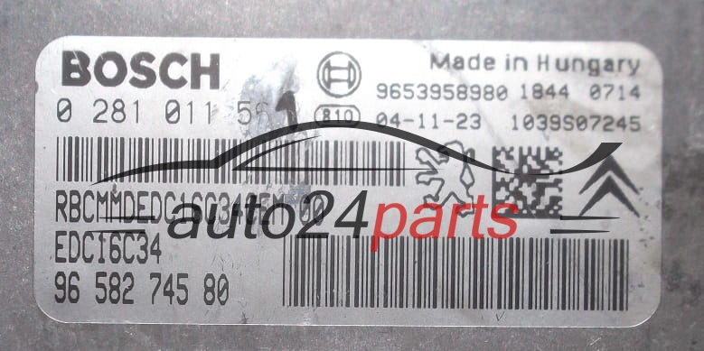 KOMPUTER STEROWNIK SILNIKA CITROEN C5 1.6 HDI BOSCH 0 281 011 561,  96 582 745 80,  9653958980