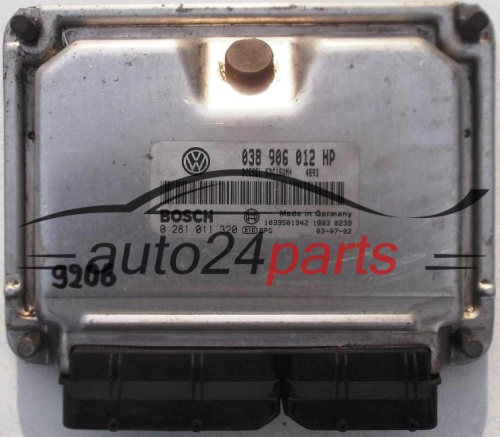 SEAT IBIZA CORDOBA 1.9 SDI ASY 038 906 012 HP, 038906012HP, BOSCH 0 281 011 320, 0281011320, 1039S01942, DIESEL EDC15UM+ 4893
