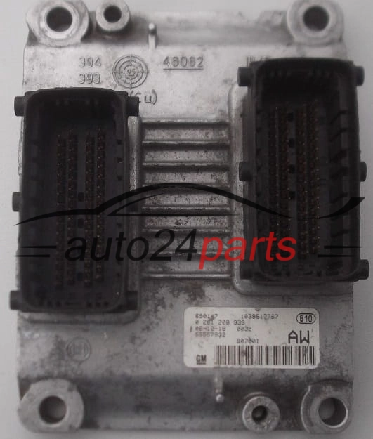MOTORSTEUERGERÄT ECU STEUERGERAT OPEL CORSA D 1.0 Z10XEP 55557932 AW, 55 557 932 AW, BOSCH 0261208939, 0 261 208 939, 55557935, 1232090, 12 32 090
