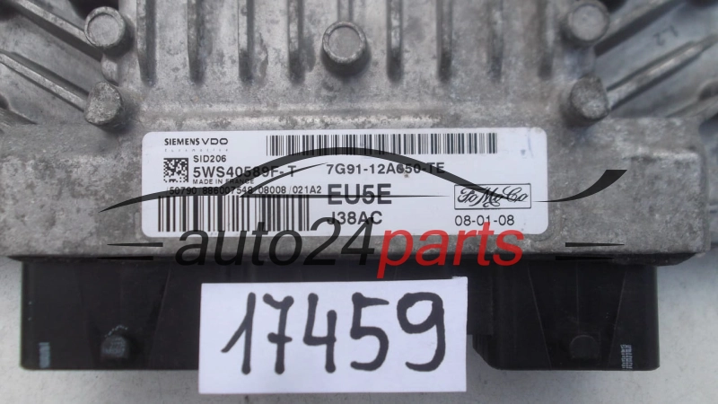 Μονάδα Ελέγχου Κινητήρα FORD GALAXY S-MAX 1.8-2.0 TDCI SIEMENS VDO 5WS40589F-T,  FoMoCo 7G91-12A650-TE, SID206, EU5E