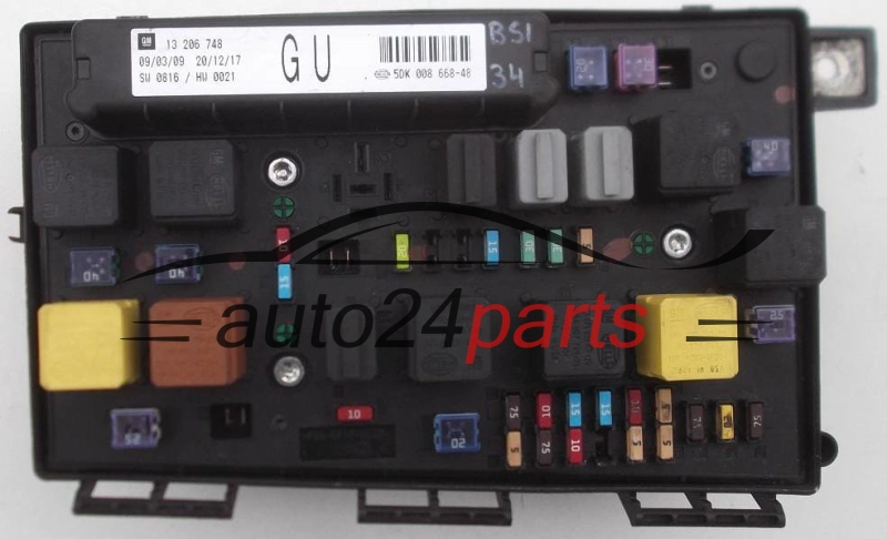 BOITE ELECTRIQUE A RELAIS ET FUSIBLE OPEL GM 13206748 GU HELLA 5DK 008 668-48